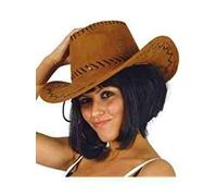 FIESTAS GUIRCA | Chapeau Cowboy Simili-Cuir (Taille Unique) - Accessoire de Costume pour Fêtes du Vieux Ouest, Texas et Carnaval - Idéal pour Cosplay et Halloween - Adultes Unisexe - Marron Clair