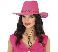 FIESTAS GUIRCA | Chapeau de Cow-boy Simili-Cuir (Taille Unique) - Accessoire de Costume pour Fêtes du Vieil Ouest, Texas et Carnaval - Idéal pour Cosplay et Halloween - Pour Adultes Unisexe - Fuchsia
