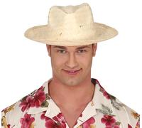 FIESTAS GUIRCA | Chapeau en Paille Naturelle (Taille Unique) - Accessoire d'Été pour Fêtes Hawaïennes et Remises de Diplômes - Idéal pour Adultes Unisexes lors de Célébrations sur la Plage et en Été