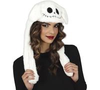 FIESTAS GUIRCA | Chapeau Fantôme en Peluche avec Mouvement (Taille Unique) - Accessoire de Costume pour Halloween et Fêtes d'Horreur - Adulte Unisexe - Blanc