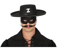 Fiestas Guirca Chapeau Zorro feutre Taille unique Homme adulte Noir