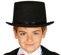 FIESTAS GUIRCA | Chapeau Haut de Forme Feutre Enfant - Chapeau de Magie et Style XIXe Siècle pour Fêtes et Carnaval (Taille Unique) - Accessoire pour Enfants - Idéal pour Halloween - Noir