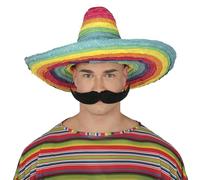 FIESTAS GUIRCA | Chapeau Mexicain en Paille Décoré (50 cm) - Accessoire de Fête pour Célébrations Mexicaines, Été, Carnaval et Remises de Diplômes - Idéal pour Adultes Unisexe - Multicolore