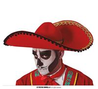 Sombrero rouge Dia de los muertos - Accessoire de déguisement - Adulte - Rouge - Halloween