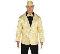 FIESTAS GUIRCA | Chaqueta de Lentejuelas Oro pour Homme (52-54/L) - Idéal pour Fêtes de Noël, Nouvel An et Célébrations - Costume Brillant pour Adultes - Parfait pour Événements et Fêtes Déguisées