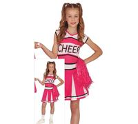 FIESTAS GUIRCA Charmant Déguisement de Pom-Pom Girl Rose - Uniforme de Pom-Pom Girl Rose - Costume Enfants - Filles Âge 5-6 Ans