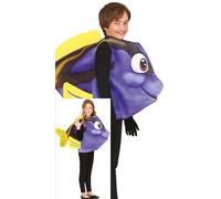 FIESTAS GUIRCA Charmant Déguisement Poisson Chirurgien pour Garçons ou Filles - Poisson Bleu de Dessin Animé - Costume Enfants - Unisexe Âge 7-9 Ans