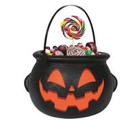 FIESTAS GUIRCA | Chaudron Citrouille Enfant (16x20 cm) - Panier pour Halloween Trick or Treat - Accessoire de Costume de Sorcière pour Enfants - Idéal pour Fêtes et Célébrations - Multicolore