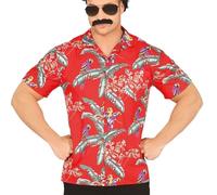 Fiestas Guirca - Chemise HAWAÏENNE Jungle Bird Rouge Magnum Homme