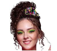 FIESTAS GUIRCA | Chouchou 80s Multicolore - Accessoire de Cheveux pour Costume de Fête Disco et Années 80 - Idéal pour Femme Adulte lors de Célébrations et Événements de Style Rétro - Multicolore