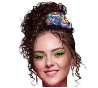 FIESTAS GUIRCA | Chouchou 90s Multicolore - Accessoire de Cheveux pour Costume de Fête Disco et Années 90 - Idéal pour Femme Adulte lors de Célébrations et Événements Rétro - Multicolore