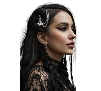 FIESTAS GUIRCA | Clips de Cheveux avec Chaîne de Squelette (2 Unités) - Accessoire pour Costume d'Halloween et Fêtes d'Horreur - Idéal pour Tous les Utilisateurs - Argent