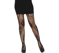 Paire De Collants Résilles Crâne Mexicain Femme