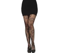FIESTAS GUIRCA | Collants Diablesse Adulte (Taille Unique) - Bas pour Costume de Démon et Halloween - Accessoire de Costume pour Femme Adulte - Idéal pour Fêtes et Célébrations - Noir