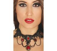 FIESTAS GUIRCA | Collier avec Ru ijou fantaisie pour costume de princesse ou marquise à Halloween et Carnaval - Accessoire élégant pour femme adulte - Idéal pour fêtes et célébrations