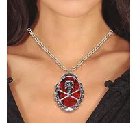collier médaillon rubis pirate 5cm rouge - guirca 24799 Rouge