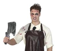 FIESTAS GUIRCA | Coltello da Macellaio Giocattolo (37 cm) - Arma per Costume da Assassino, Psicopatico e Horror per Halloween e Feste del Terrore - Argento e Nero