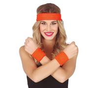 FIESTAS GUIRCA Conjunto 2 MUÑEQUERAS Y Cinta Naranja