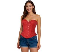FIESTAS GUIRCA | Corset Rouge (38-40/M) - Accessoire de Déguisement pour Femme - Idéal pour Fêtes de Princesses, Marquises et Carnaval - Parfait pour Célébrations et Événements - Rouge