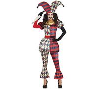 FIESTAS GUIRCA Costume Arlequin Diamant - Déguisement Halloween Clown Arlequin pour Femme Taille 42-44 L
