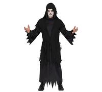 FIESTAS GUIRCA Costume Assassin à Couteau - Robe Noire de la Mort avec Capuche Déguisement d'Halloween Hommes Taille 52-54 L