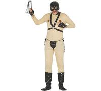 FIESTAS GUIRCA | Costume Bondage Adulte (52-54/L) - Harnais, Masque, Combinaison, Baillon et String - Enterrement de Vie de Garçon, Fêtes Déguisées et Célébrations - Idéal pour Homme - Naturel, Noir