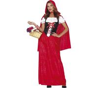 FIESTAS GUIRCA | Costume Caperucita Roja Adulte - Cape, Capuche et Robe - Costumes de Contes et Fées pour Halloween, Carnaval et Journée Mondiale du Livre - Idéal pour Femmes