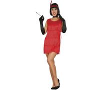 FIESTAS GUIRCA | Costume Charleston Rojo pour Femme (44-46/XL) - Robe et Bandeau - Costumes Années 20 pour Fêtes Déguisées, Carnaval et Halloween - Idéal pour Adultes - Rouge