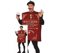 FIESTAS GUIRCA Déguisement Carton à vin coquin avec distributeur de boisson amusant pour homme - Vin drôle pour homme - Enterrement de vie de garçon - Costume pour homme Taille L