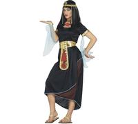 FIESTAS GUIRCA | Costume Cleopatra Negra Adulte (38-40/M) - Robe, Ceinture et Col - Costumes d'Égyptiens et Reines pour Halloween, Carnaval et Fêtes Déguisées - Idéal pour Femmes - Noir