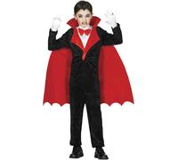 FIESTAS GUIRCA | Costume Comte Vampire Enfant (7-9 ans) - Chemise, Cape et Combinaison - Costumes pour Halloween, Carnaval et Fêtes - Idéal pour Enfants - Noir et Rouge