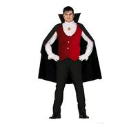 FIESTAS GUIRCA | Costume Conde Vampiro Adulte (52-54/L) - Chemise, Cape, Gilet, Pantalon et Plastron - Costumes de Vampires pour Halloween, Carnaval et Fêtes de l'Horreur - Idéal pour Adultes