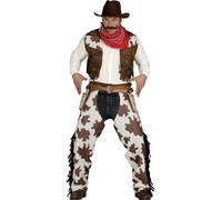 Fiestas Guirca - Déguisement de cowboy gilet adulte M marron/blanc franges couvre-pantalon XXL