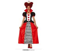 FIESTAS GUIRCA | Costume Dama Corazones (42-44/L) - Robe et Couronne - Costumes de Reine de Cœurs pour Halloween, Carnaval, Journée du Livre et Fêtes Déguisées - Idéal pour Femmes Adultes