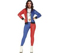 FIESTAS GUIRCA | Costume Dangerous Girl Adulte (38-40/M) - T-shirt, Veste et Pantalon - Costumes de Super-héros et Vilains, Mr. Smile pour Halloween et Fêtes Déguisées - Bleu et Rouge