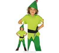 FIESTAS GUIRCA | Costume d'Archer Enfant (5-6 ans) - T-shirt, Ceinture, Bonnet et Pantalon - Costumes de Contes et Mousquetaires pour Halloween et Carnaval - Idéal pour Enfants - Vert