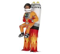 Fiestas Guirca Costume d'astronaute fusée gonflable avec astronaute Rocket Man pour homme Taille L 52/54 Multicolore Sac à dos gonflable Espace Carnaval Fête à thème