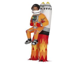 Fiestas Guirca Costume d'astronaute fusée gonflable avec astronaute Rocket Man pour homme Taille L 52/54 Multicolore Sac à dos gonflable Espace Carnaval Fête à thème