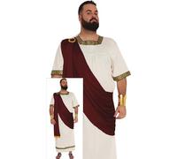 FIESTAS GUIRCA | Costume d'Auguste Adulte (54-56/XL) - Cape et Tunique pour Homme - Costume d'Empereur Romain et Grec pour Événements Thématiques - Granat et Beige