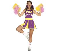 FIESTAS GUIRCA | Costume de Animadora - Robe de Cheerleader - Costumes Sportifs pour Halloween, Carnaval et Fêtes Déguisées - Idéal pour Adultes et Ados
