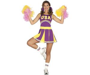 FIESTAS GUIRCA | Costume de Animadora - Robe de Cheerleader - Costumes Sportifs pour Halloween, Carnaval et Fêtes Déguisées - Idéal pour Adultes et Ados
