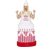 FIESTAS GUIRCA | Costume de Cake de Mariage pour Homme - Robe et Diadème - Enterrement de Vie de Garçon, Fête de Bachelor, Fêtes Déguisées et Célébrations - Idéal pour Adultes - Rouge et