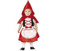 FIESTAS GUIRCA | Costume de Caperucita Roja Enfant (2-3 ans) - Cape, Cagoule et Robe - Costumes de Contes et Fées pour Halloween, Carnaval et Fêtes Enfantines - Idéal pour Filles - Rouge et Blanc