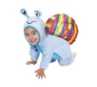 FIESTAS GUIRCA | Costume de Caracol Bébé (12-18 Mois) - Cagoule, Sac à Dos et Combinaison - Costumes d'Animaux Unisexes pour Bébé - Idéal pour Halloween et Fêtes Costumées - Bleu et Multicolore