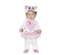 Fiestas GUiRCA Costume de chaton rose - Combinaison à capuche chat rose avec tutu pour bébé 12-18 Mois