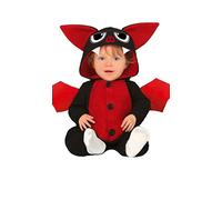 FIESTAS GUIRCA | Costume de Chauve-Souris Bébé (18-24 Mois) - Pyjama avec Ailes, Cagoule et Combinaison - Costumes d'Animaux pour Halloween et Fêtes Costumées - Idéal pour Bébé Unisexe - Noir et Rouge