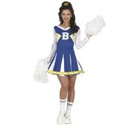 FIESTAS GUIRCA | Costume de Cheerleader Adulte (38-40/M) - Robe de Pom-Pom Girl - Costumes Sportifs pour Halloween, Carnaval et Fêtes Déguisées - Idéal pour Adultes - Bleu et Blanc