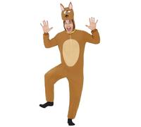 FIESTAS GUIRCA | Costume de Chien Marron pour Adulte (48-50/M) - Cagoule, Queue et Combinaison - Costumes d'Animaux pour Halloween, Carnaval et Fêtes Costumées - Idéal pour Hommes - Marron