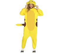 FIESTAS GUIRCA | Costume de Chinchilla Électrique (44-46/XL) - Cagoule, Queue et Combinaison - Costumes de Jeux Vidéo ou Animaux pour Fêtes et Événements - Idéal pour Adultes - Jaune et Marron