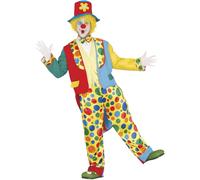 FIESTAS GUIRCA | Costume de Clown Adulte (54-56/XL) - Gilet, Veste, Nœud Papillon, Pantalon et Chapeau - Costumes de Cirque et Comédie pour Halloween, Carnaval et Fêtes Déguisées - Homme - Multicolore